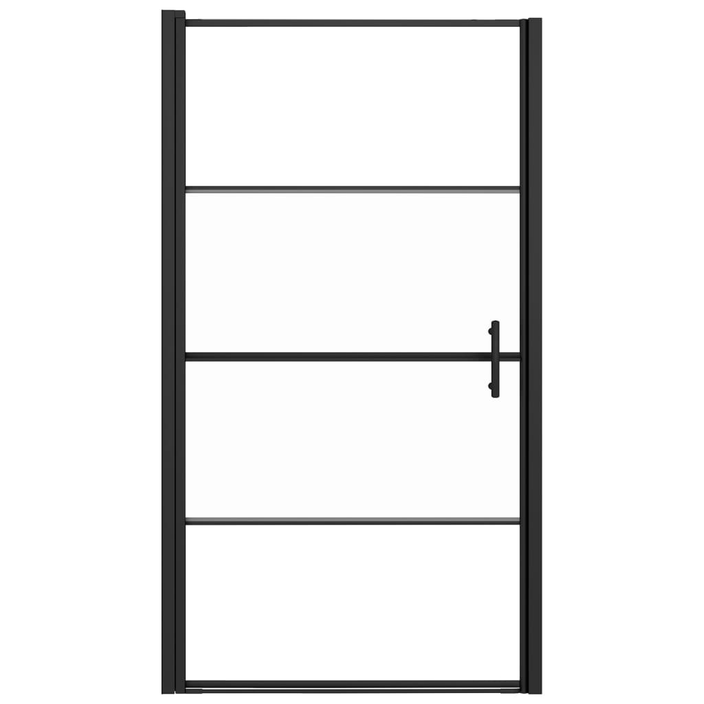 Vidaxl douchedeur halfmat 100x178 cm gehard glas zwart