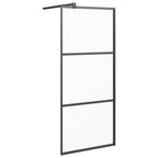 Vidaxl inloopdouchewand 90x195 cm mat esg-glas zwart