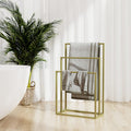 Vidaxl handdoekenrek vrijstaand 48x24x79 cm ijzer goudkleurig