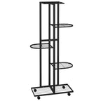 Vidaxl bloemenstandaard met wielen 5-laags 44x23x100 cm ijzer zwart