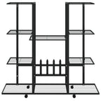 Vidaxl bloemenstandaard met wielen 94,5x24,5x91,5 cm ijzer zwart