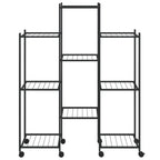Vidaxl bloemenstandaard met wielen 83x25x103,5 cm ijzer zwart