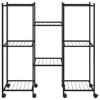 Vidaxl bloemenstandaard met wielen 83x25x83,5 cm ijzer zwart