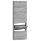Vidaxl schoenenkast 59x17x169 cm bewerkt hout grijs sonoma eikenkleur