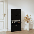 Vidaxl schoenenkast 59x17x150 cm bewerkt hout zwart
