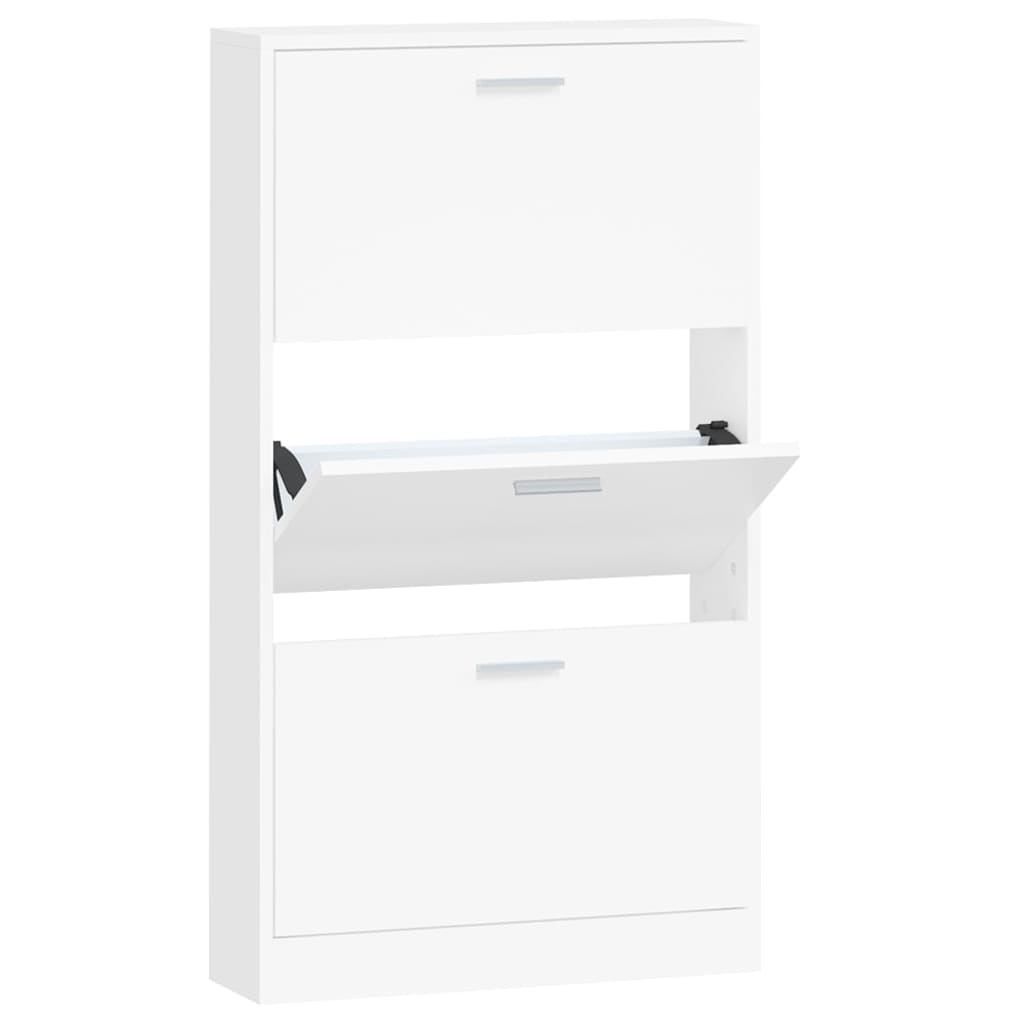 Vidaxl schoenenkast wit 59x17x108 cm bewerkt hout