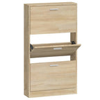 Vidaxl schoenenkast 59x17x108 cm bewerkt hout eikenkleurig