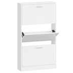 Vidaxl schoenenkast 59x17x108 cm bewerkt hout hoogglans wit