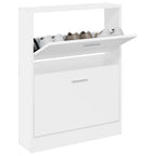 Vidaxl schoenenkast wit 59x17x81 cm bewerkt hout