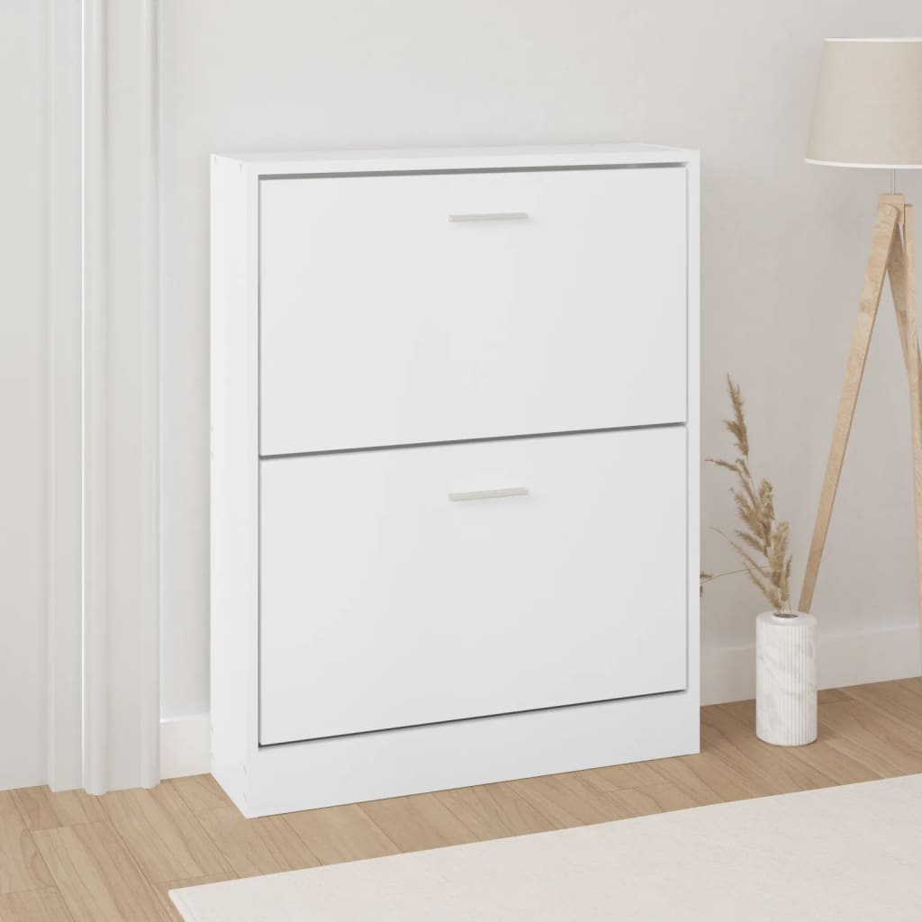 Vidaxl schoenenkast wit 59x17x81 cm bewerkt hout