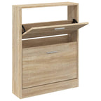 Vidaxl schoenenkast eiken 59x17x81 cm bewerkt hout