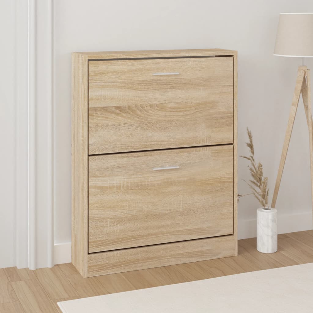 Vidaxl schoenenkast eiken 59x17x81 cm bewerkt hout