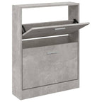 Vidaxl schoenenkast 59x17x81 cm bewerkt hout betongrijs