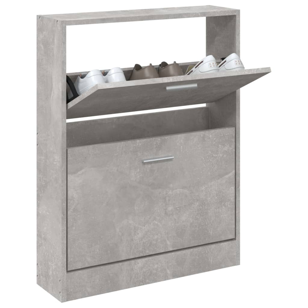 Vidaxl schoenenkast 59x17x81 cm bewerkt hout betongrijs