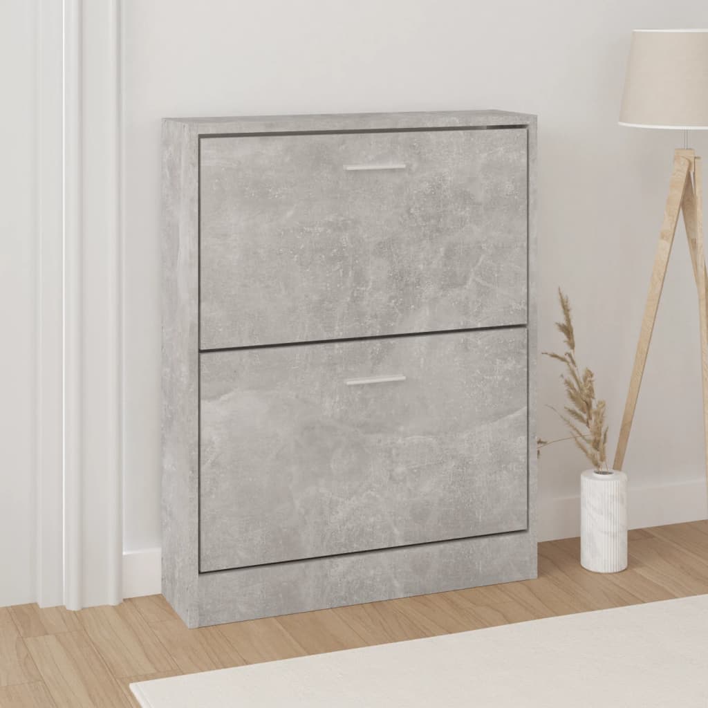 Vidaxl schoenenkast 59x17x81 cm bewerkt hout betongrijs