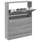 Vidaxl schoenenkast 59x17x81 cm bewerkt hout grijs sonoma