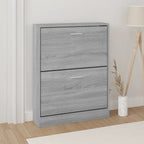 Vidaxl schoenenkast 59x17x81 cm bewerkt hout grijs sonoma