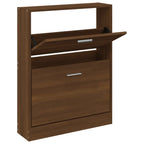 Vidaxl schoenenkast 59x17x81 cm bewerkt hout bruin eikenkleur