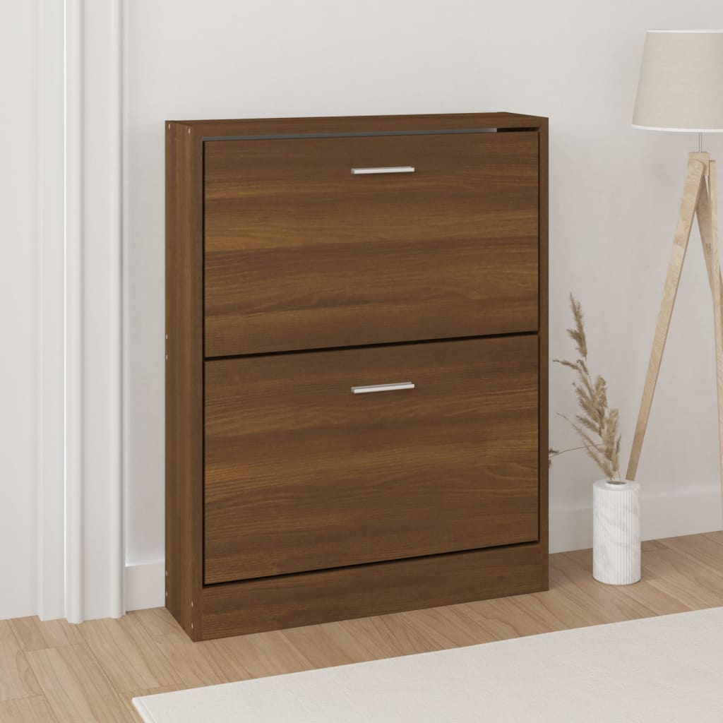 Vidaxl schoenenkast 59x17x81 cm bewerkt hout bruin eikenkleur