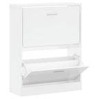 Vidaxl schoenenkast 63x24x81 cm bewerkt hout hoogglans wit