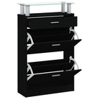 Vidaxl schoenenkast 63x24x104 cm bewerkt hout zwart