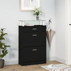 Vidaxl schoenenkast 63x24x104 cm bewerkt hout zwart