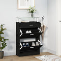 Vidaxl schoenenkast 63x24x104 cm bewerkt hout zwart
