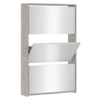 Vidaxl schoenenkast met spiegel 3-laags 63x17x102,5 cm betongrijs