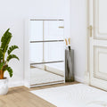 Vidaxl schoenenkast met spiegel 3-laags hoogglans wit 63x17x102,5 cm