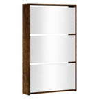 Vidaxl schoenenkast met spiegel 3-laags 63x17x102,5 cm gerookt eiken