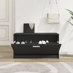 Vidaxl schoenenbank zwart 80x24x45 cm bewerkt hout