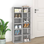Vidaxl schoenenrekken 2 st 27,5x27x102 cm bewerkt hout grijs sonoma