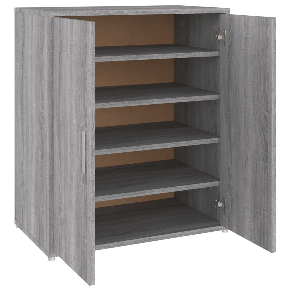 Vidaxl schoenenkast 60x35x70 cm bewerkt hout grijs sonoma eikenkleurig