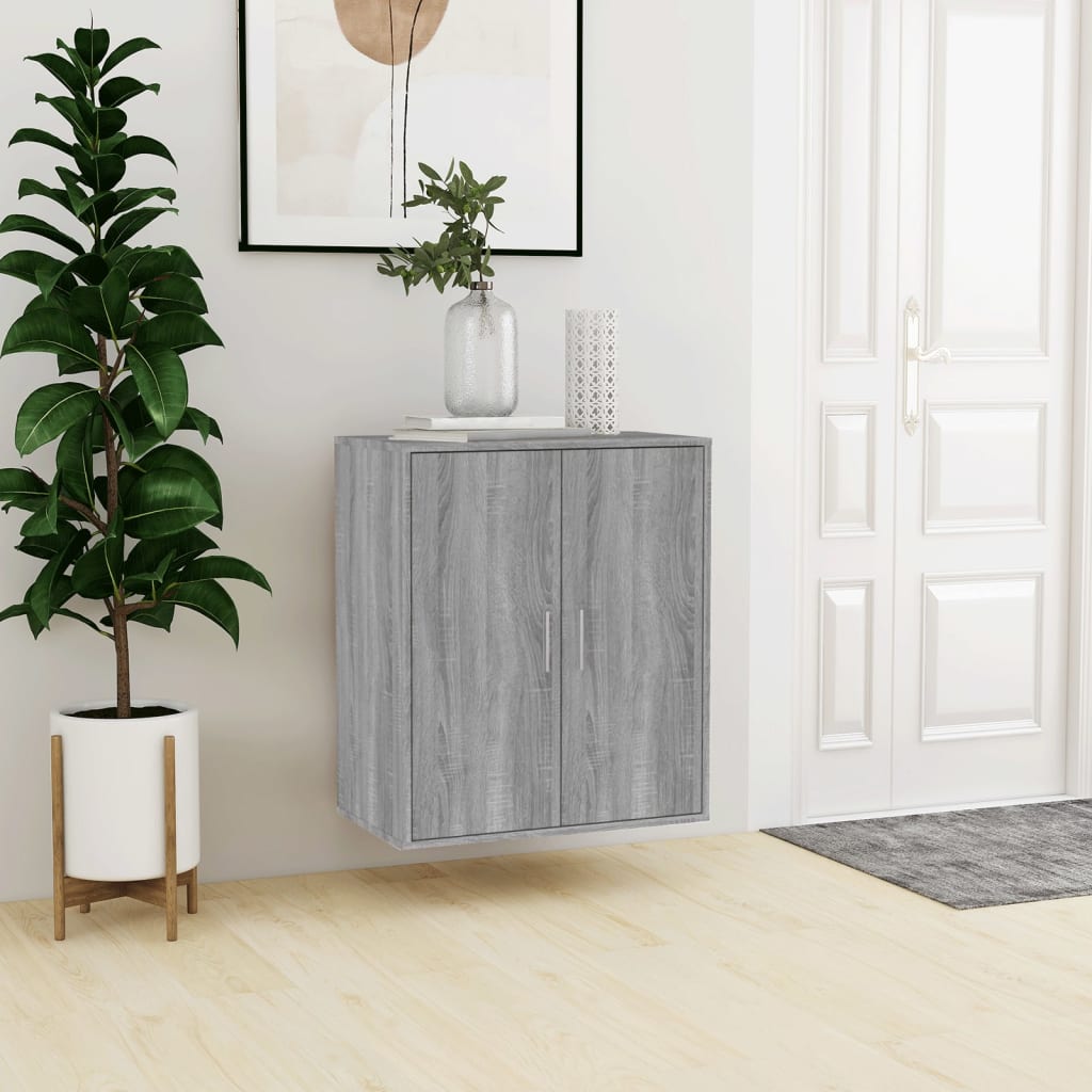 Vidaxl schoenenkast 60x35x70 cm bewerkt hout grijs sonoma eikenkleurig