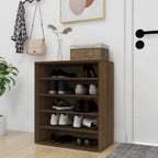 Vidaxl schoenenkast 60x35x70 cm bewerkt hout bruin eikenkleur