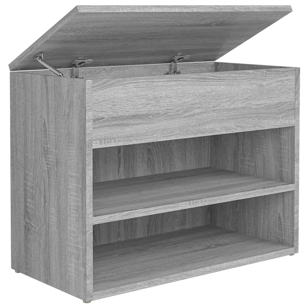 Vidaxl schoenenbank 60x30x45 cm bewerkt hout grijs sonoma eikenkleurig