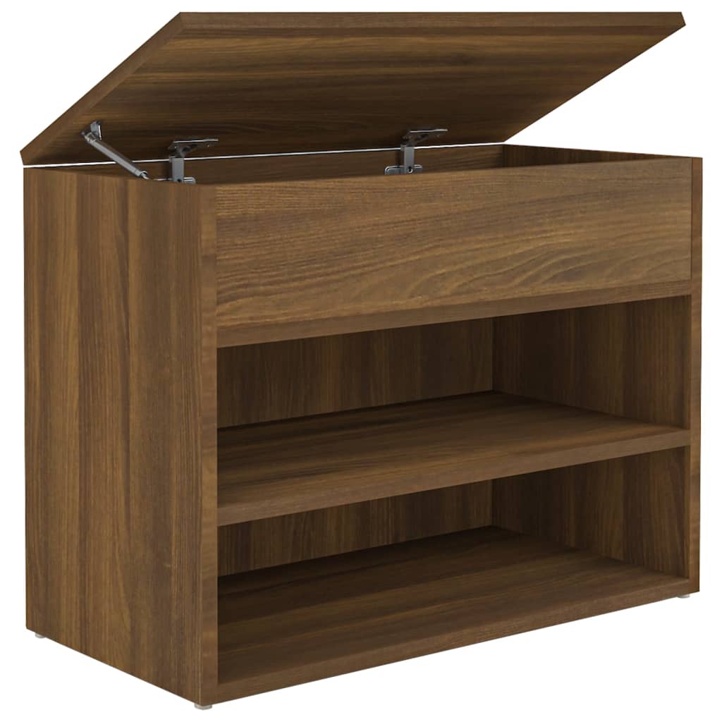 Vidaxl schoenenbank 60x30x45 cm bewerkt hout bruin eikenkleur