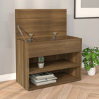 Vidaxl schoenenbank 60x30x45 cm bewerkt hout bruin eikenkleur