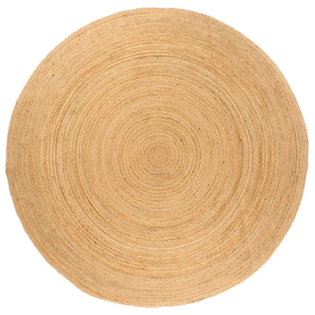 VidaXL Tapijt rond 180 cm gevlochten jute