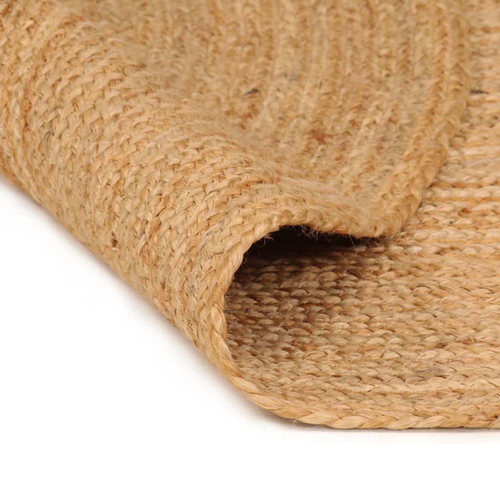 VidaXL Tapijt rond 180 cm gevlochten jute