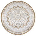 Vidaxl tapijt met print rond 240 cm gevlochten jute