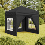 Vidaxl partytent inklapbaar met zijwanden 2x2 m antracietkleurig
