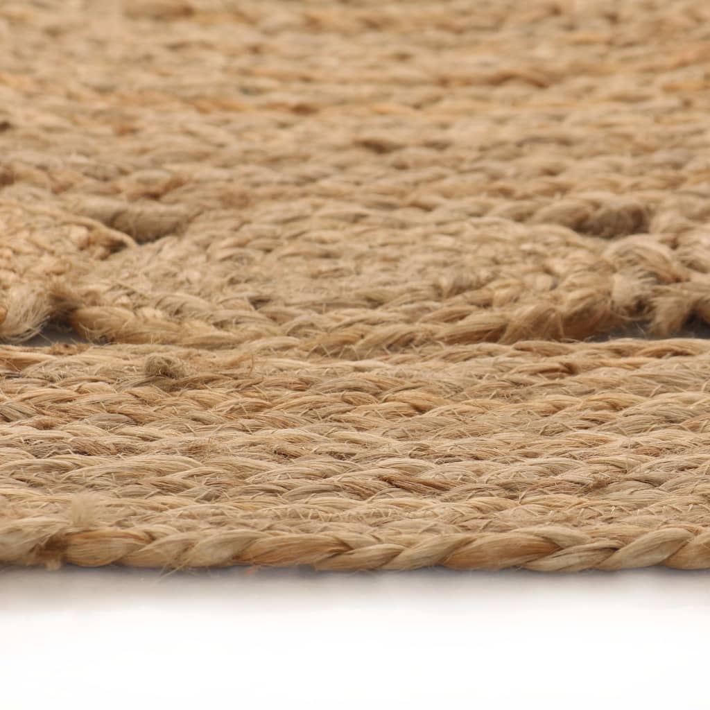 Vidaxl tapijt met ontwerp rond 240 cm gevlochten jute