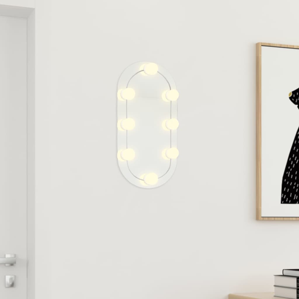 Vidaxl spiegel met led-verlichting 40x20 cm glas ovaal