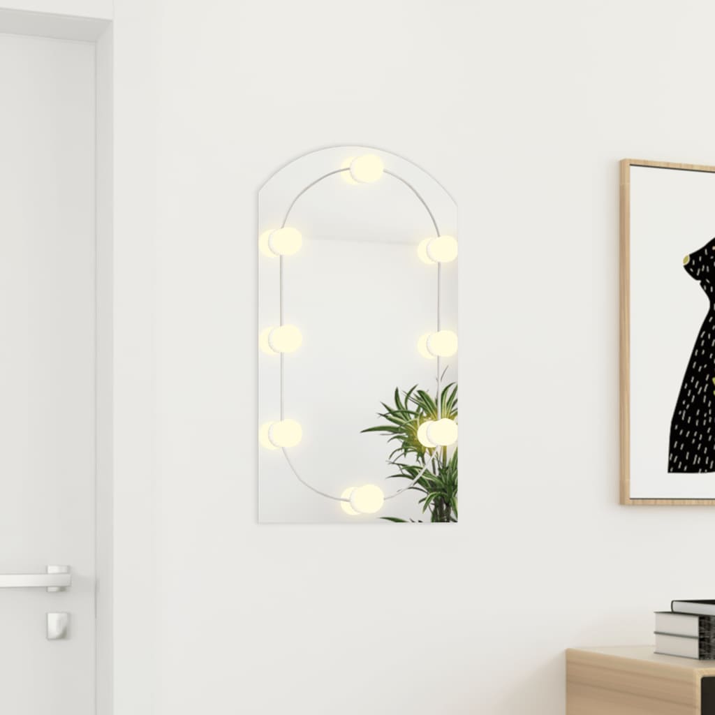 Vidaxl spiegel met led-verlichting boog 70x40 cm glas