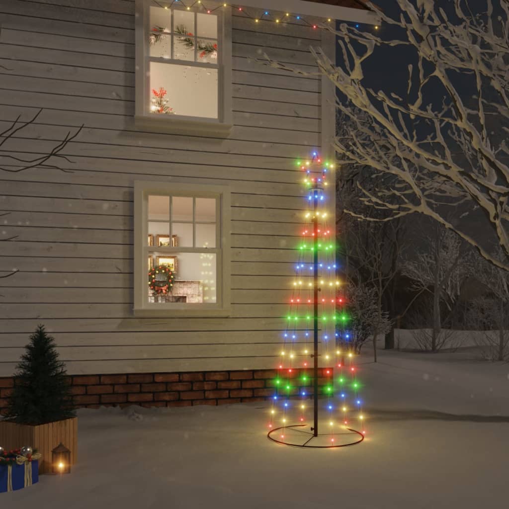 Vidaxl kegelkerstboom 108 led's 70x180 cm meerkleurig