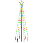 Vidaxl kerstboom met grondpin 108 led's meerkleurig 180 cm