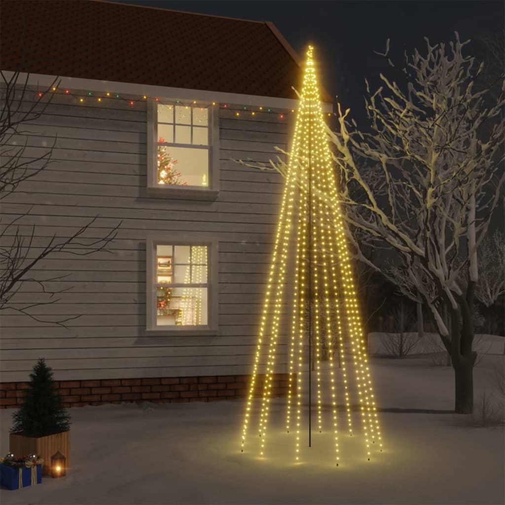 VidaXL Kerstboom met grondpin 732 LED's warmwit 500 cm