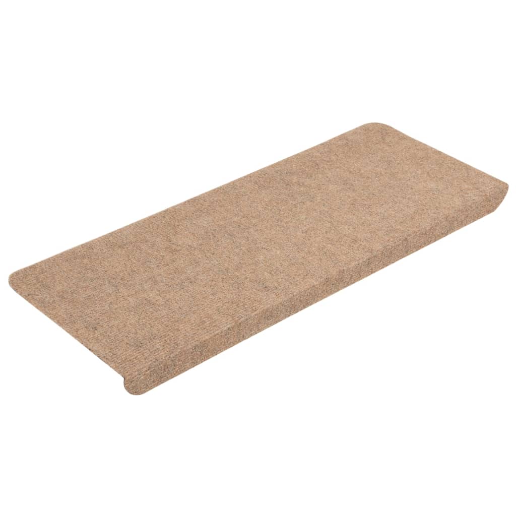 Vidaxl trapmatten zelfklevend 15 st 65x24,5x3,5 cm beige