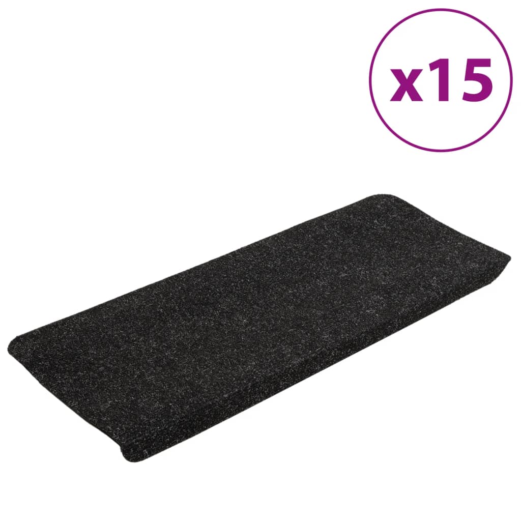 Vidaxl trapmatten zelfklevend 15 st 65x24,5x3,5 cm antracietkleurig